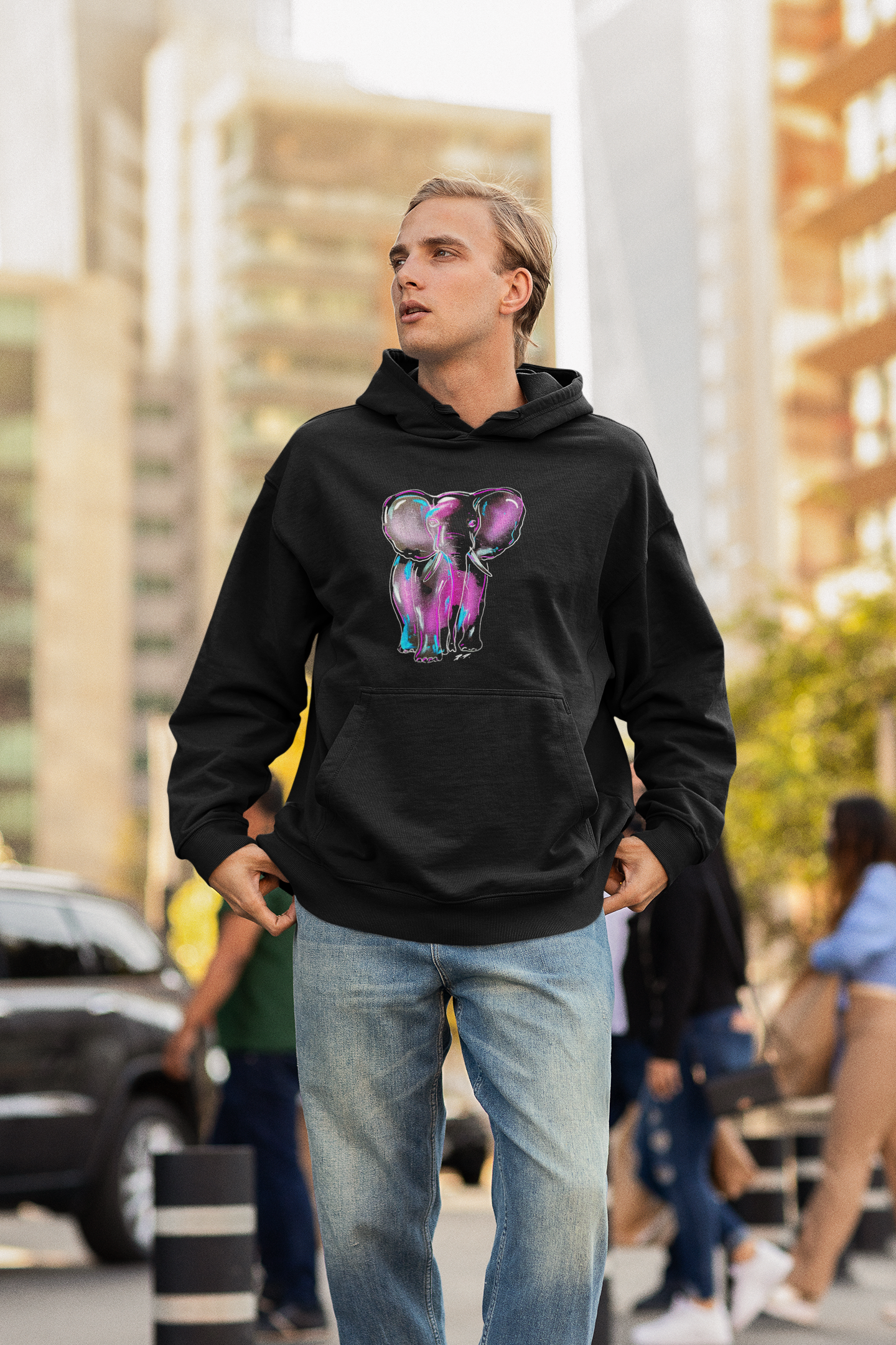 Oversized Hoodie - Elefant D. A. Puncher Kollektion