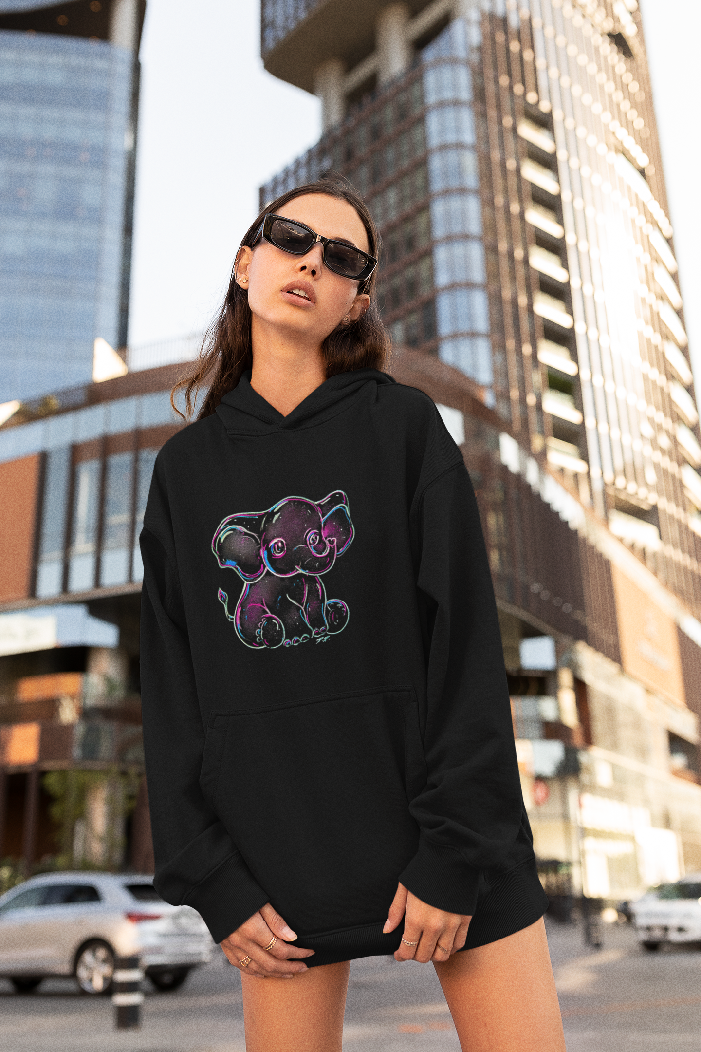 Oversized Hoodie Baby Elefant- D. A. Puncher Kollektion