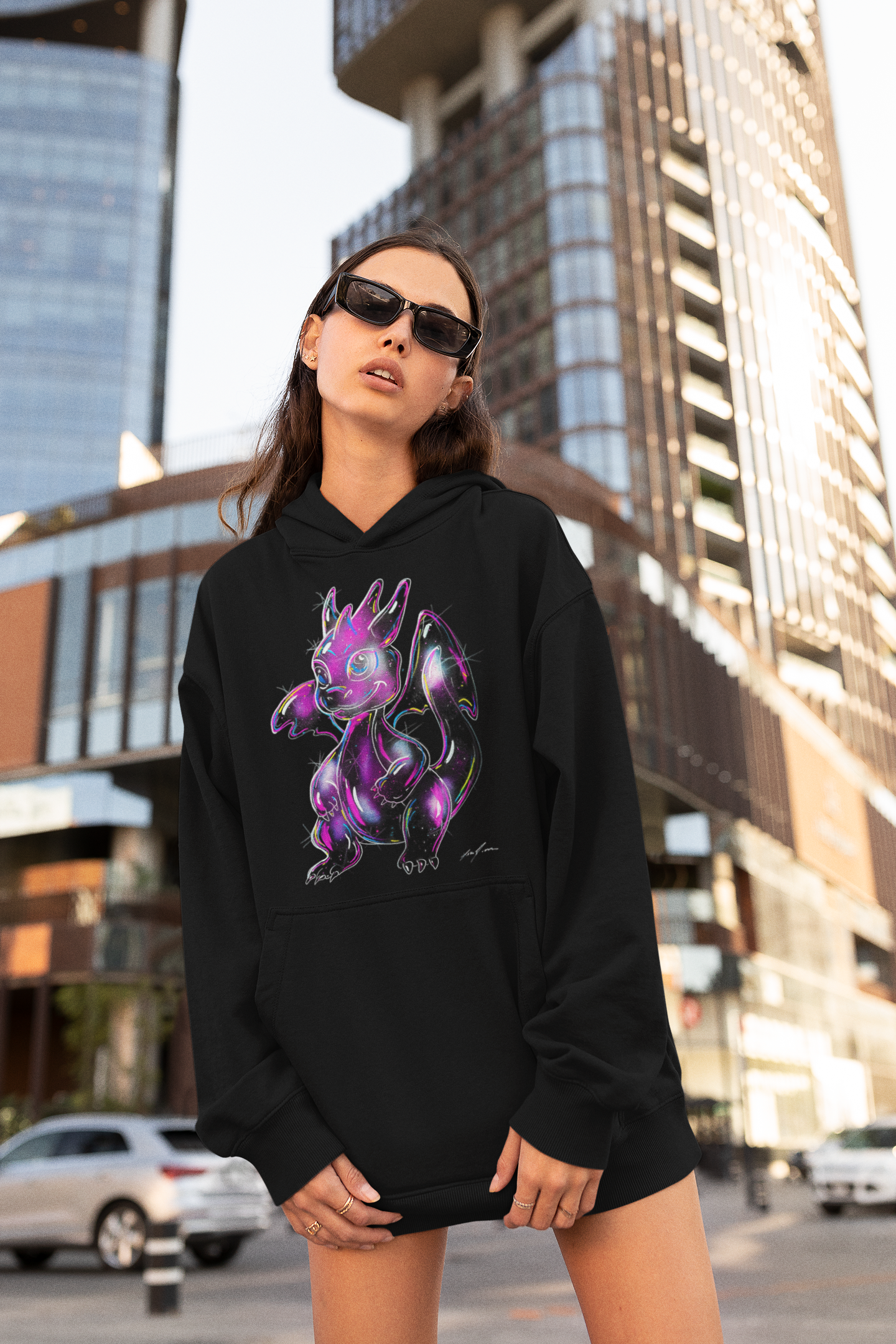 Oversized Hoodie Drache - D. A. Puncher Kollektion