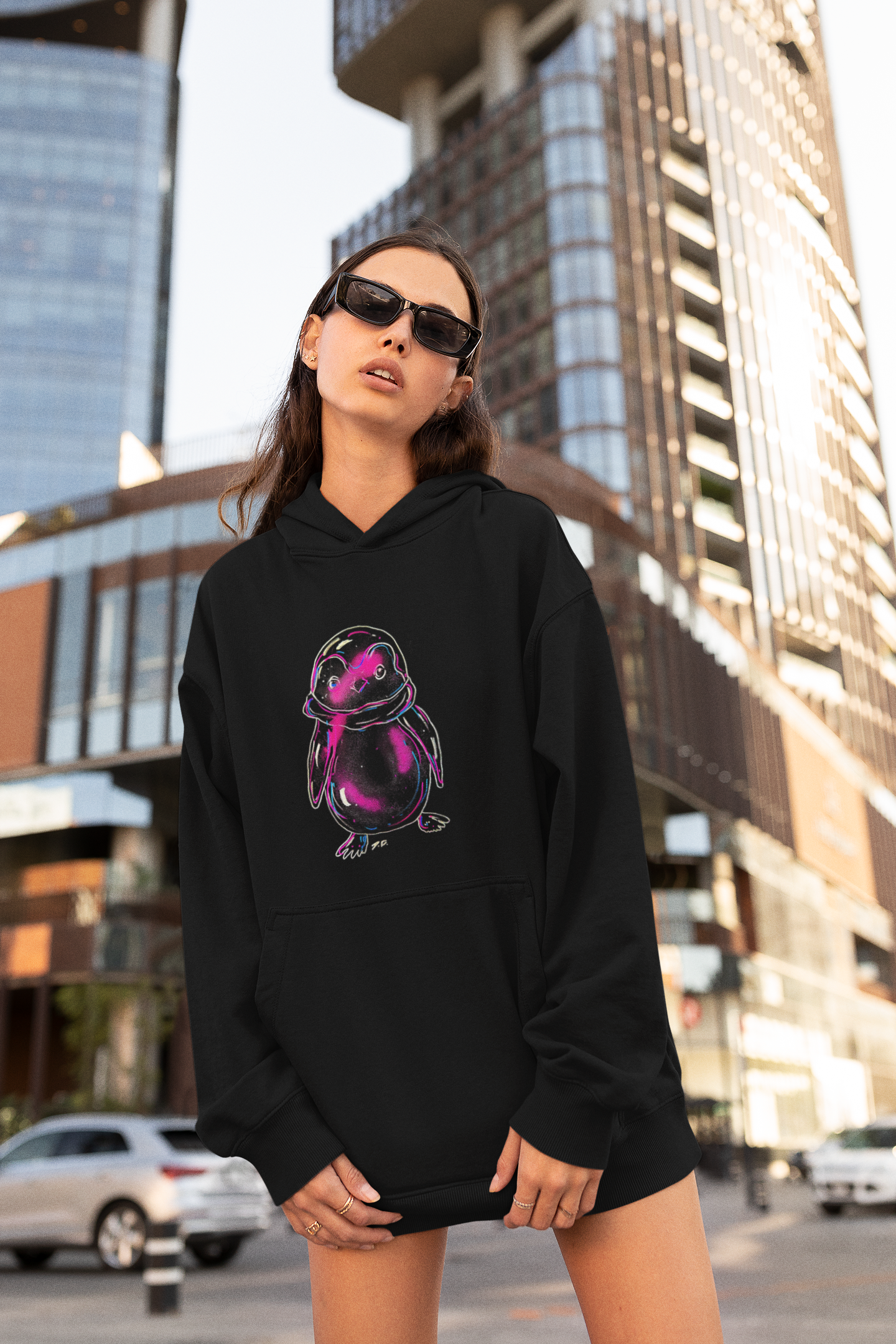 Oversized Hoodie Baby Pinguin - D. A. Puncher Kollektion